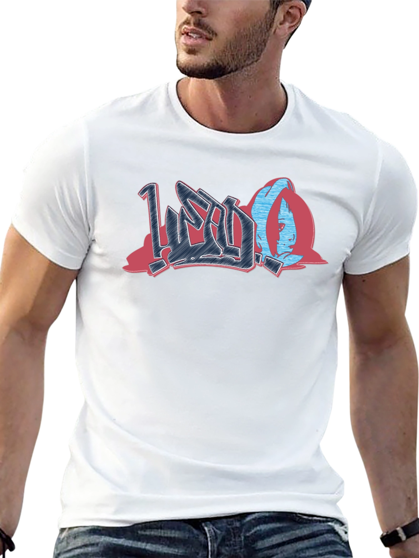 Urban Graffiti Style Graphic Print Black T-Shirt