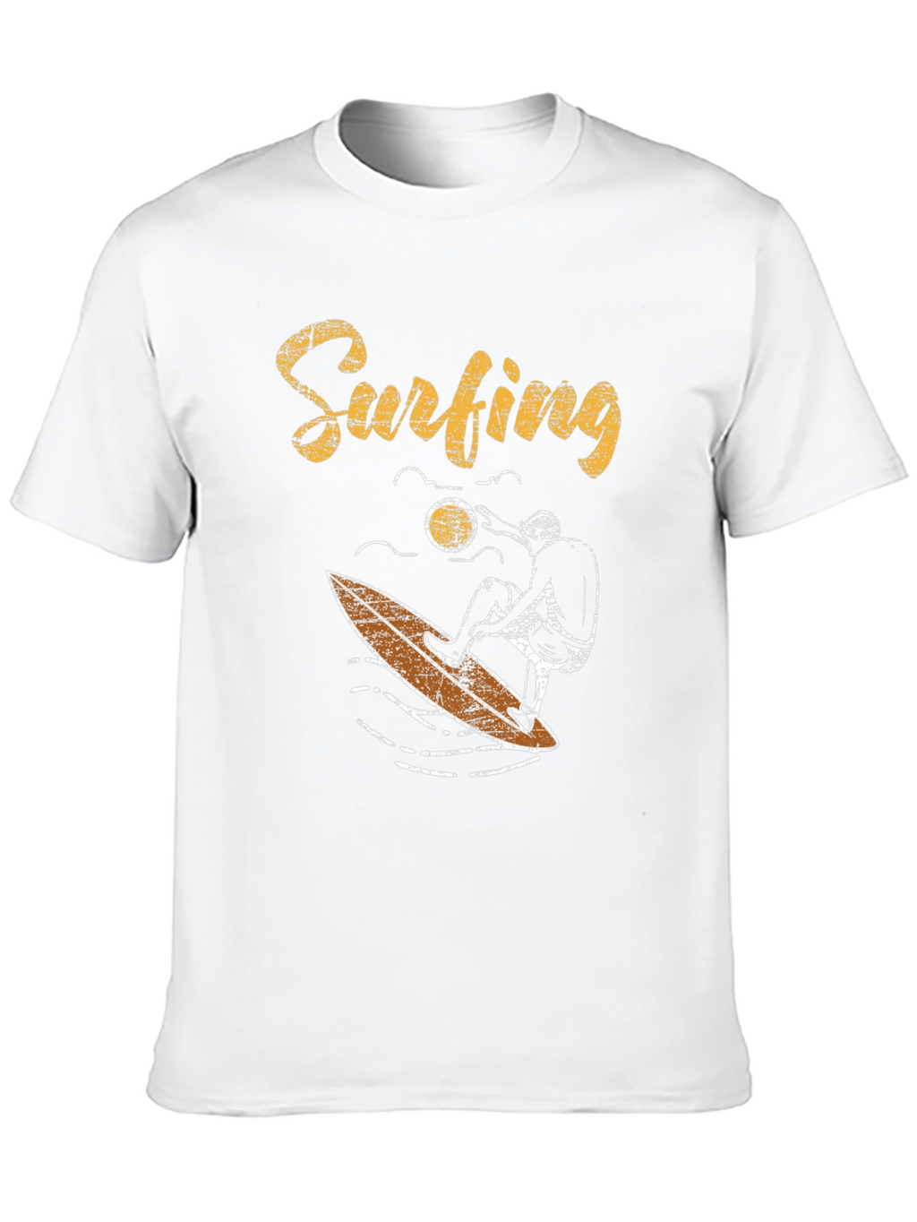 Surfing Graphic Tee - Black Cotton T-Shirt