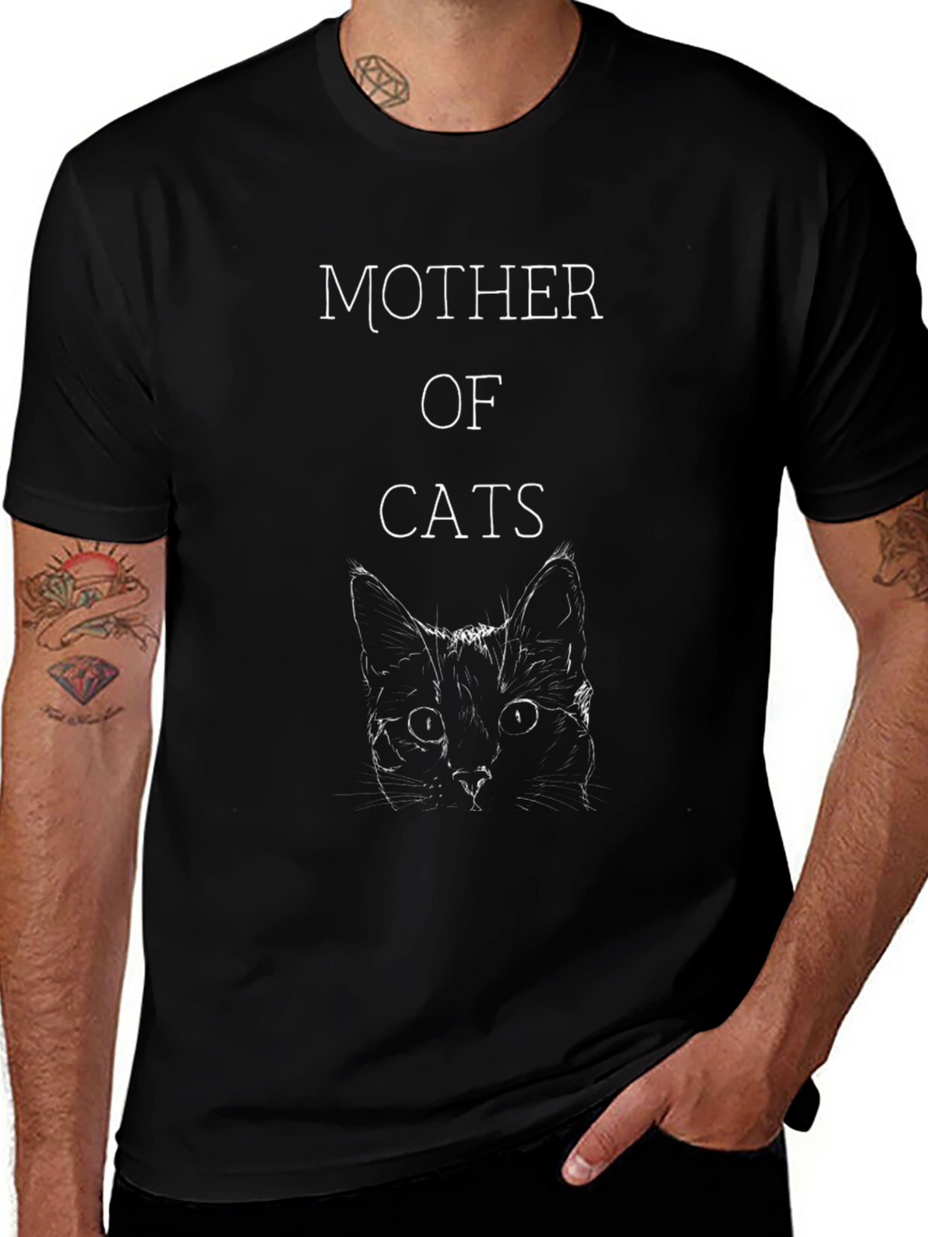 Mother of Cats Black T-Shirt