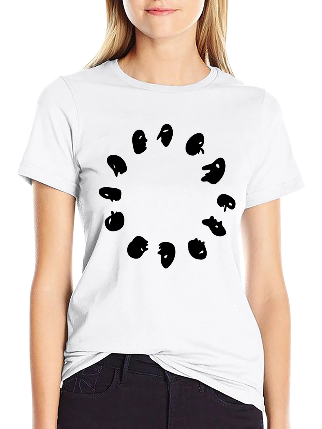 Mystery Faces Black T-Shirt