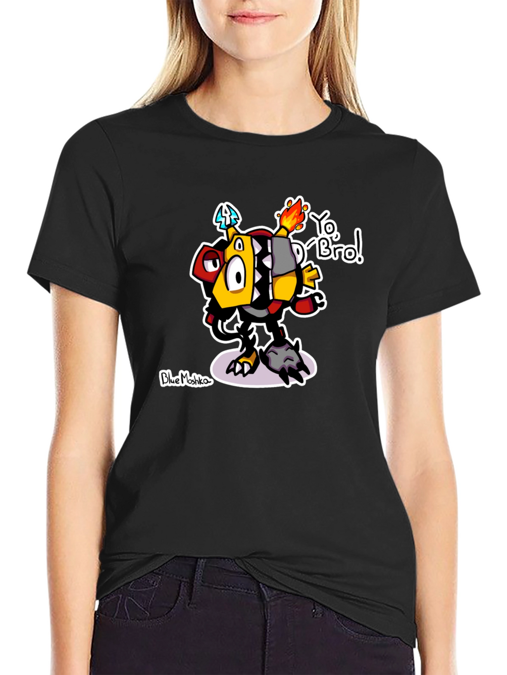Yo Bro! Graphic T-Shirt - Unique Cartoon Design