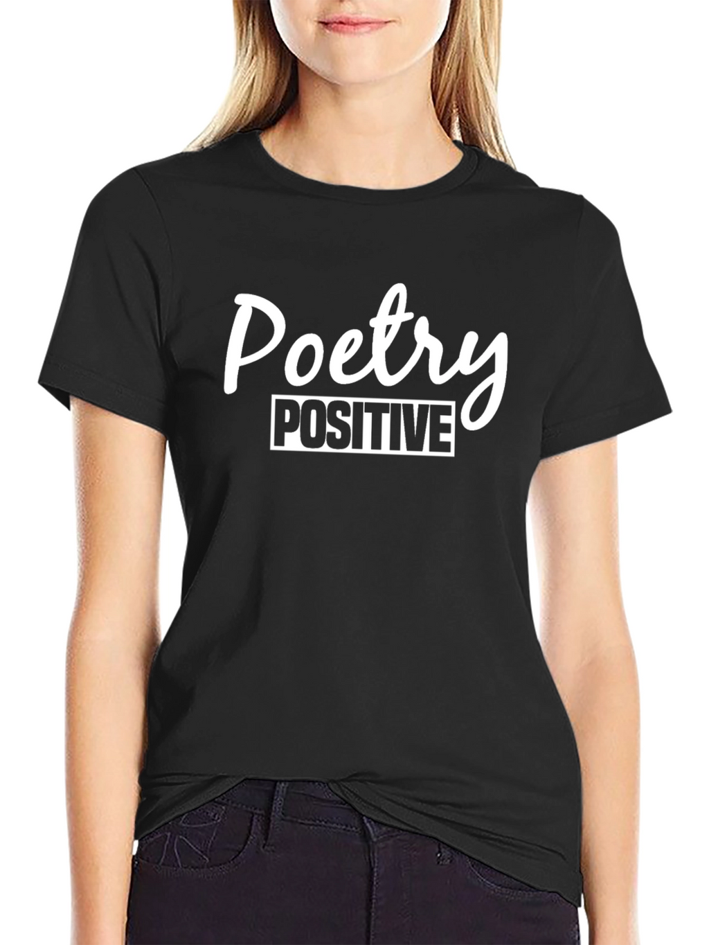 Poetry Positive Graphic Tee - Black Cotton Blend Shirt