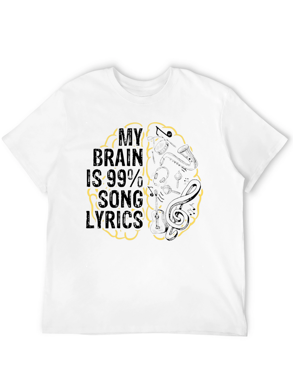 Song Lyrics Brain T-Shirt - Music Lover Tee