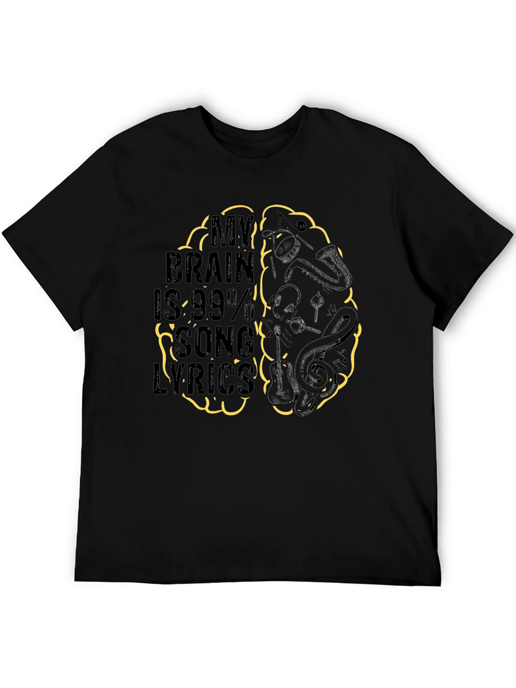 Song Lyrics Brain T-Shirt - Music Lover Tee