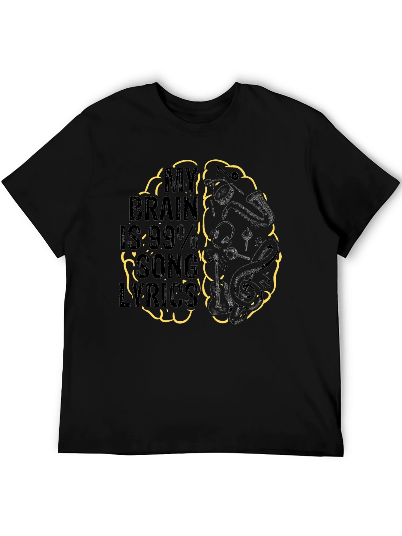 Song Lyrics Brain T-Shirt - Music Lover Tee