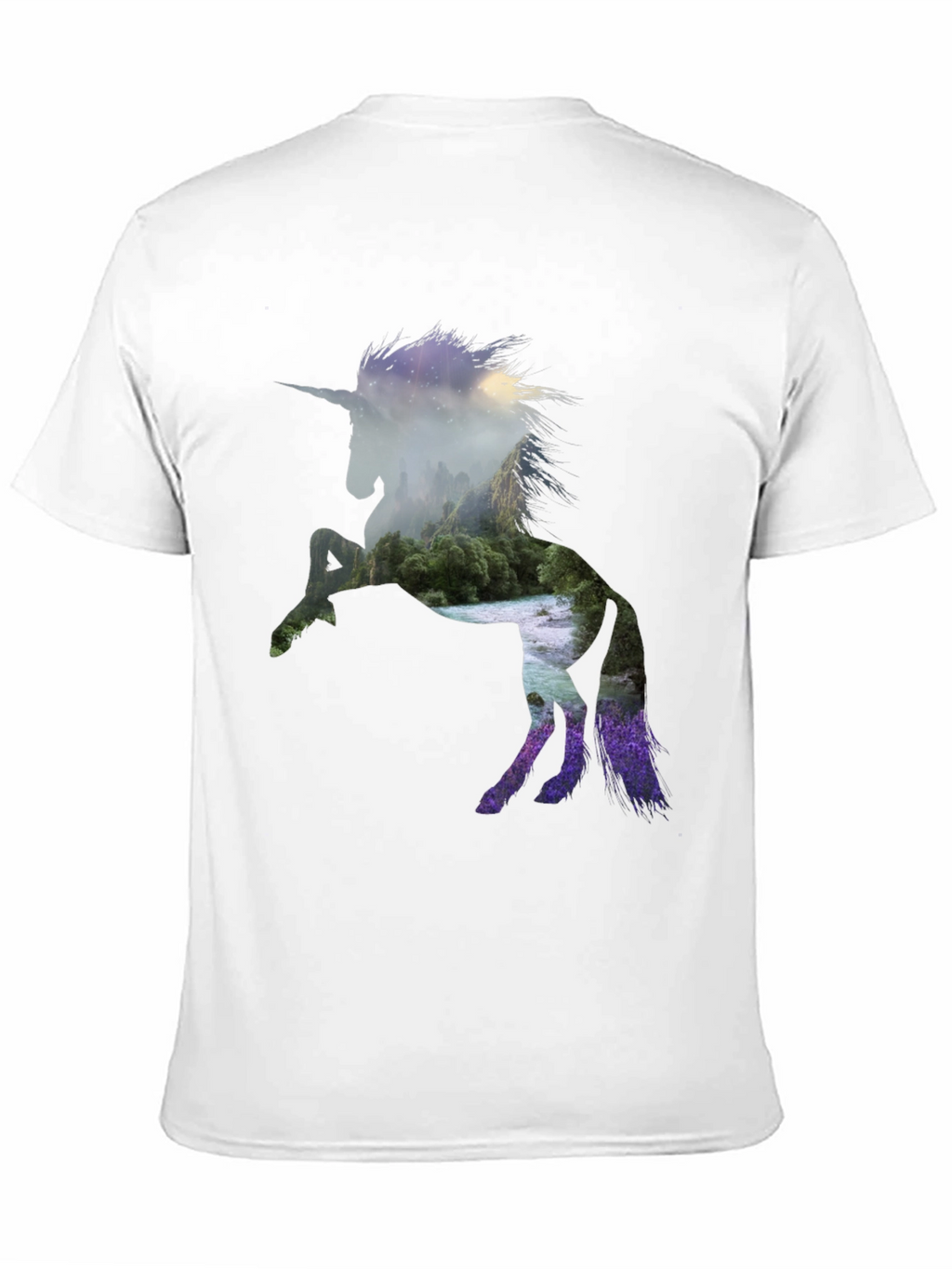 Unicorn Landscape Graphic Black T-Shirt