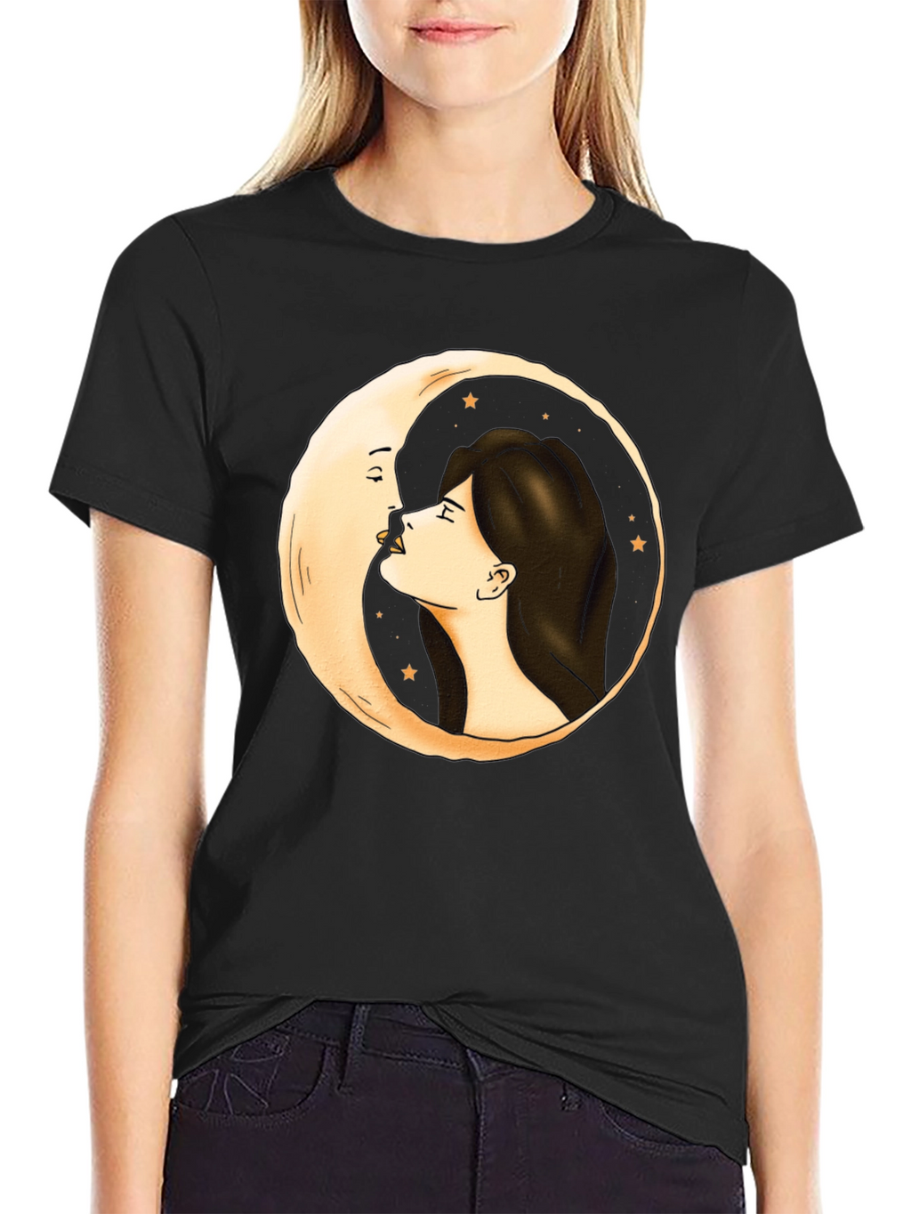 Moon Kiss Graphic Tee - Unique Design