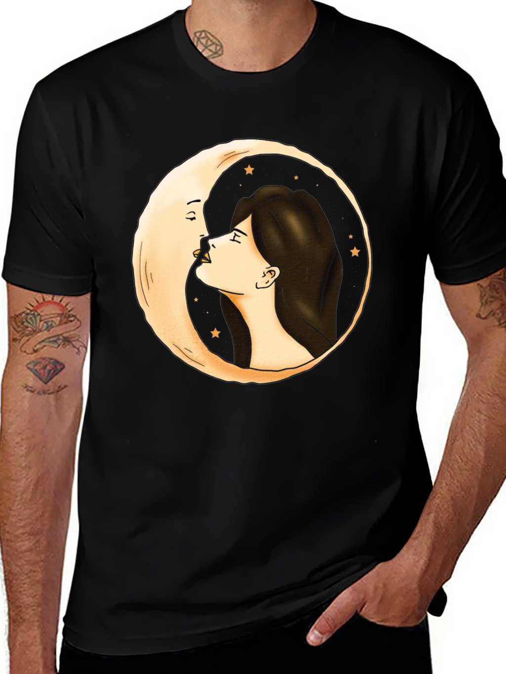 Moon Kiss Graphic Tee - Unique Design