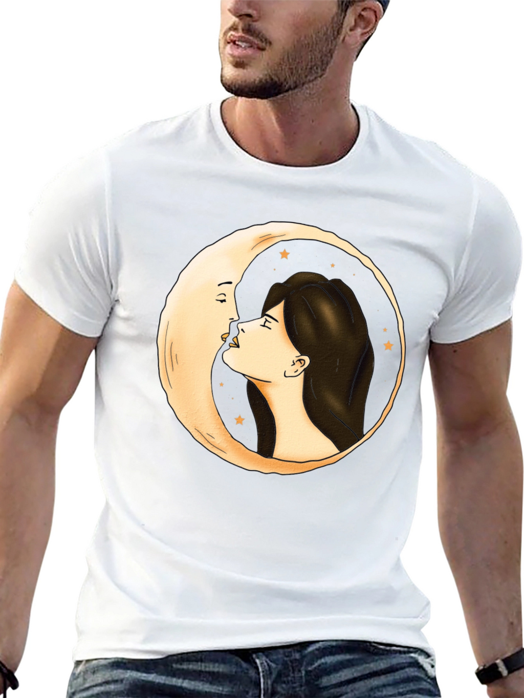 Moon Kiss Graphic Tee - Unique Design