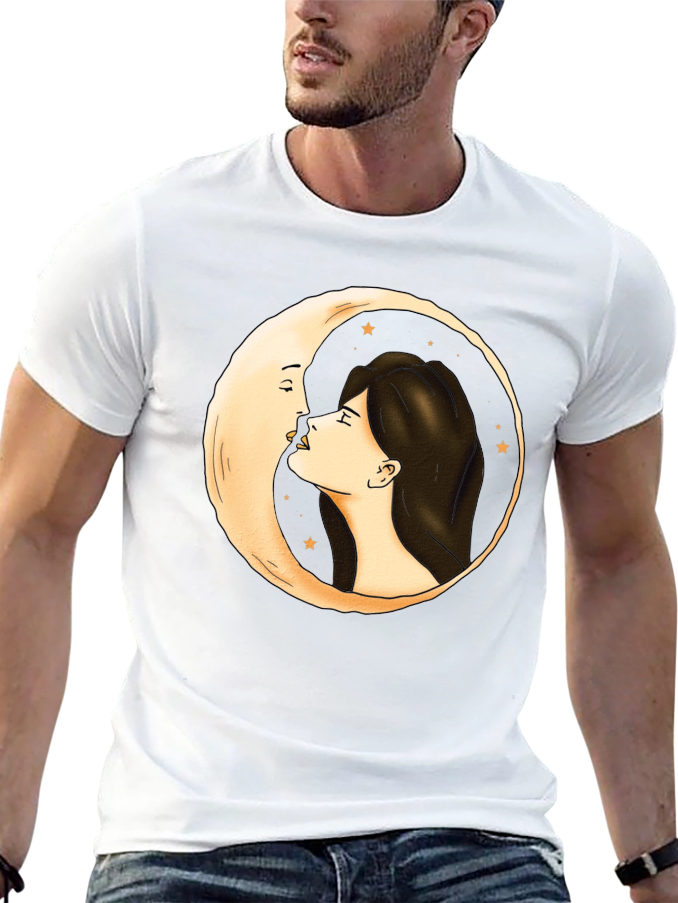 Moon Kiss Graphic Tee - Unique Design