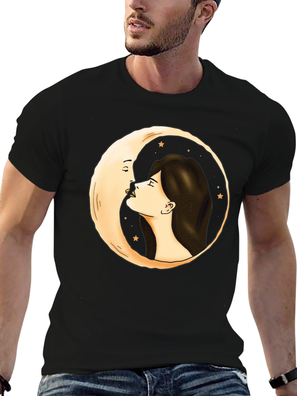 Moon Kiss Graphic Tee - Unique Design