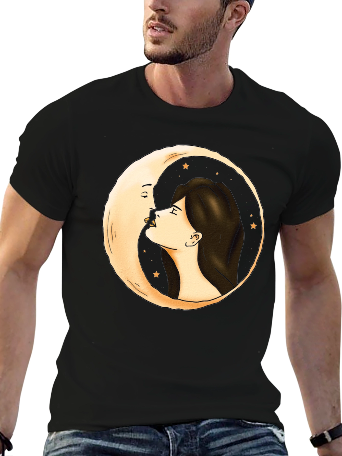Moon Kiss Graphic Tee - Unique Design