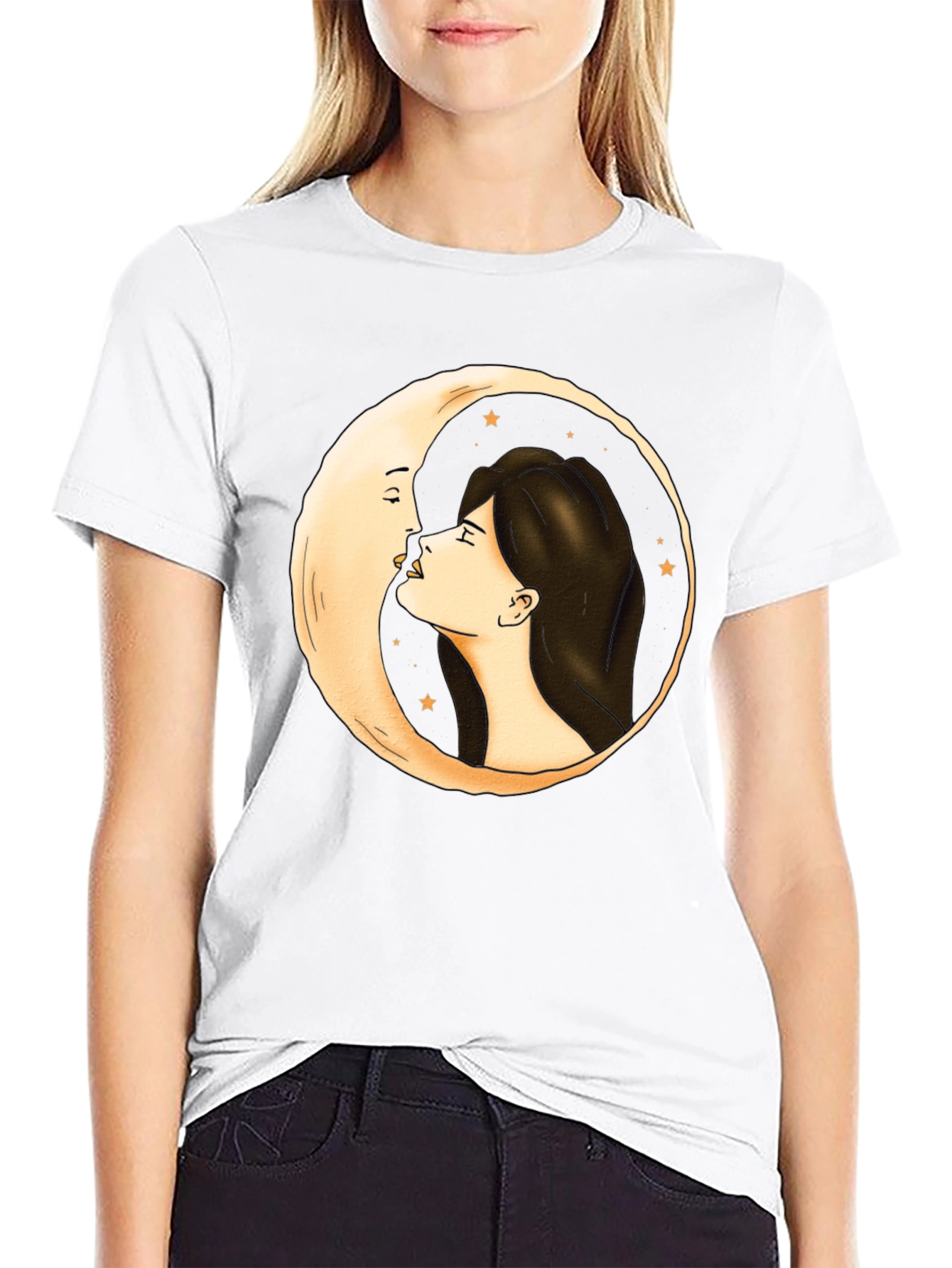 Moon Kiss Graphic Tee - Unique Design