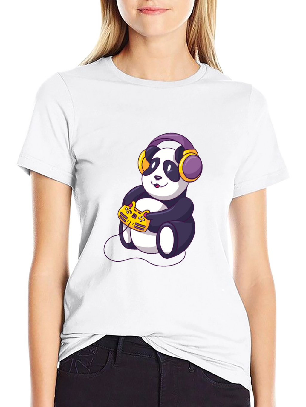 Gamer Panda Graphic T-Shirt