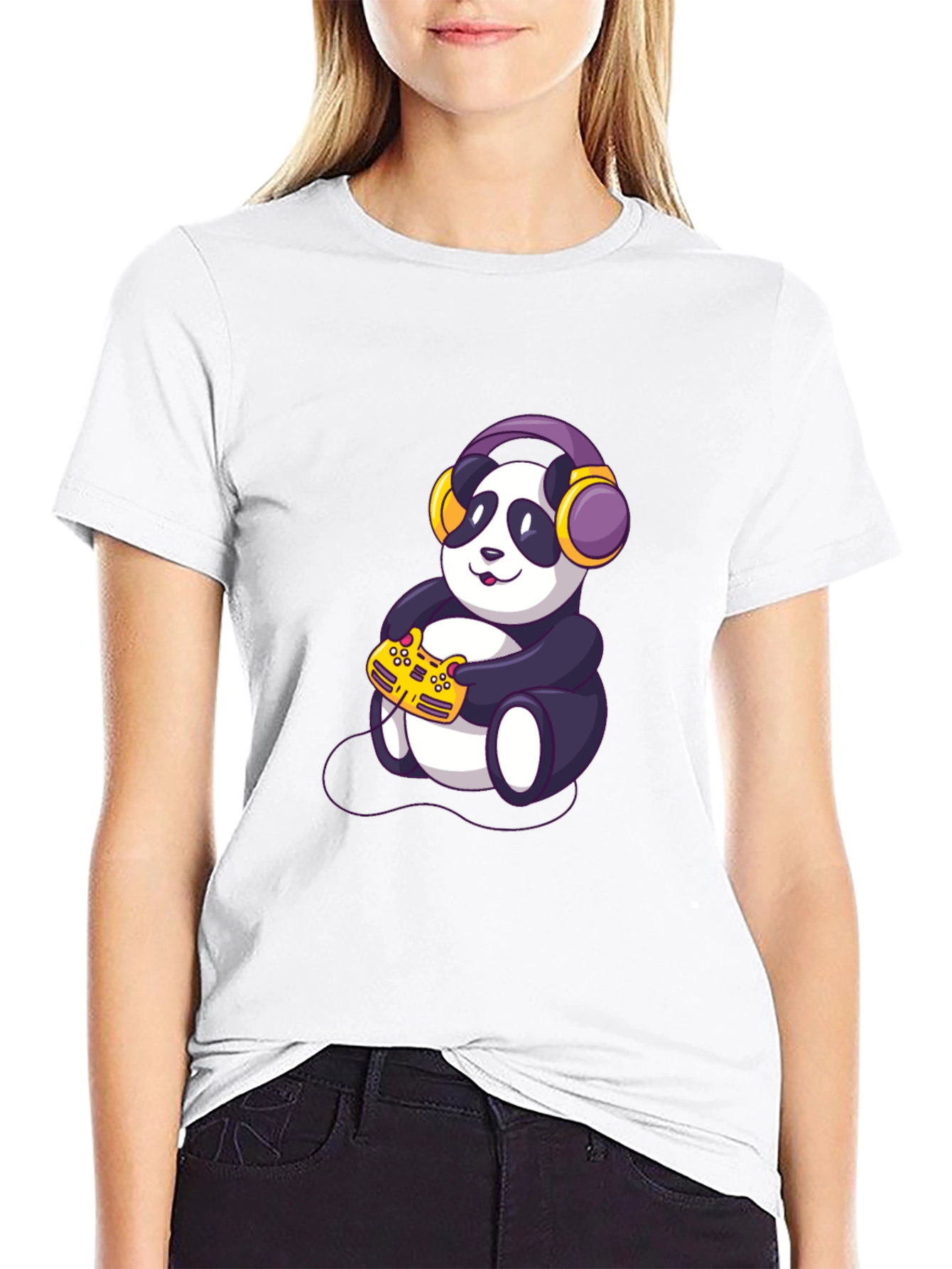 Gamer Panda Graphic T-Shirt