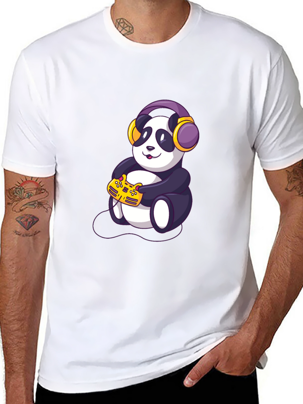 Gamer Panda Graphic T-Shirt