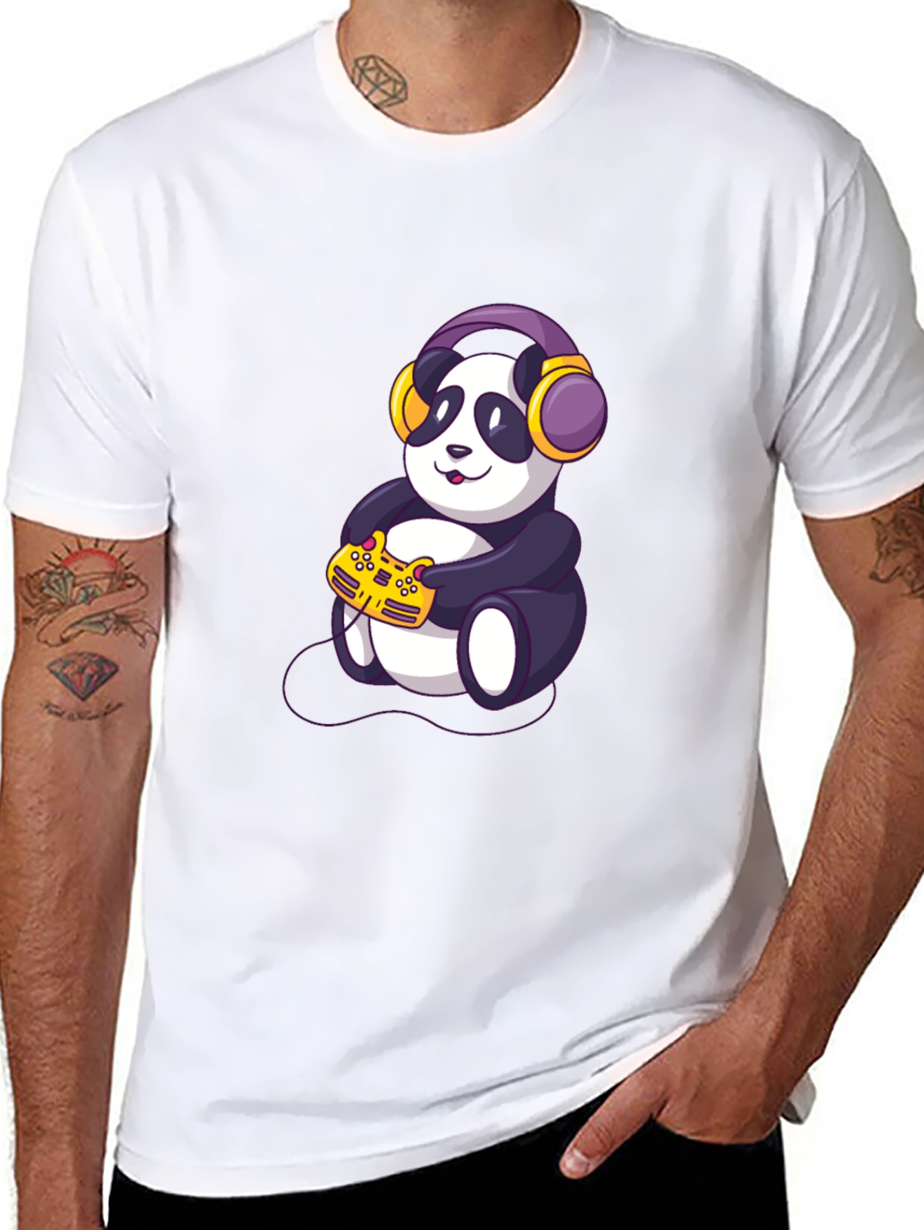 Gamer Panda Graphic T-Shirt