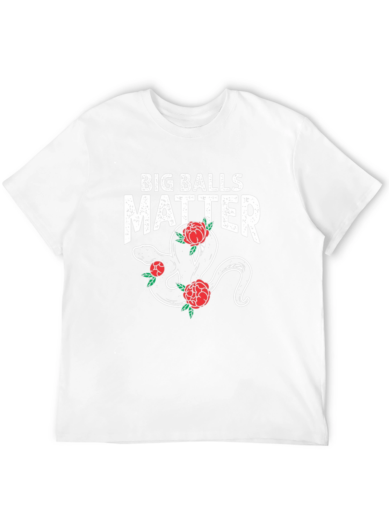 Big Balls Matter Snake & Roses Graphic Tee