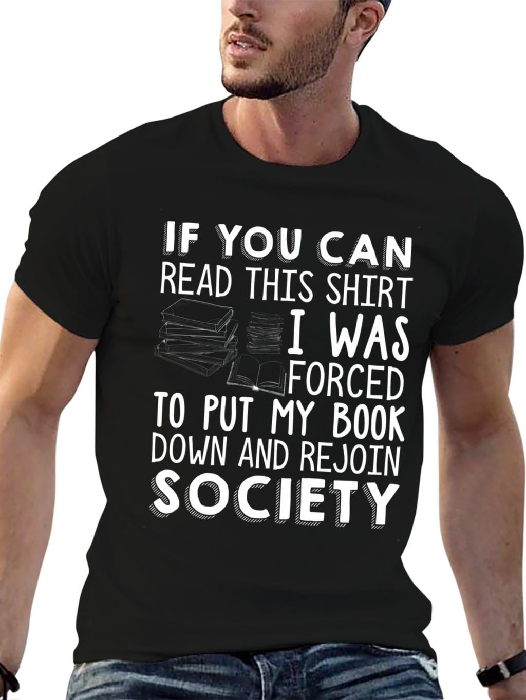 Funny Book Lover T-Shirt: Forced to Rejoin Society