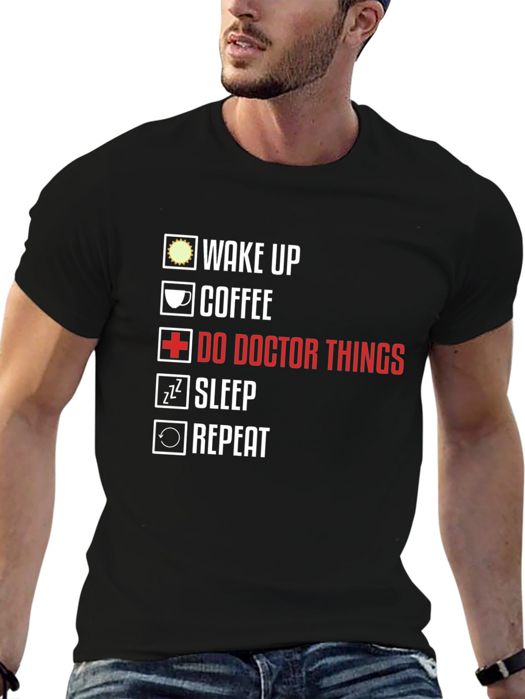 Doctors Life T-Shirt - Wake Up Coffee Repeat