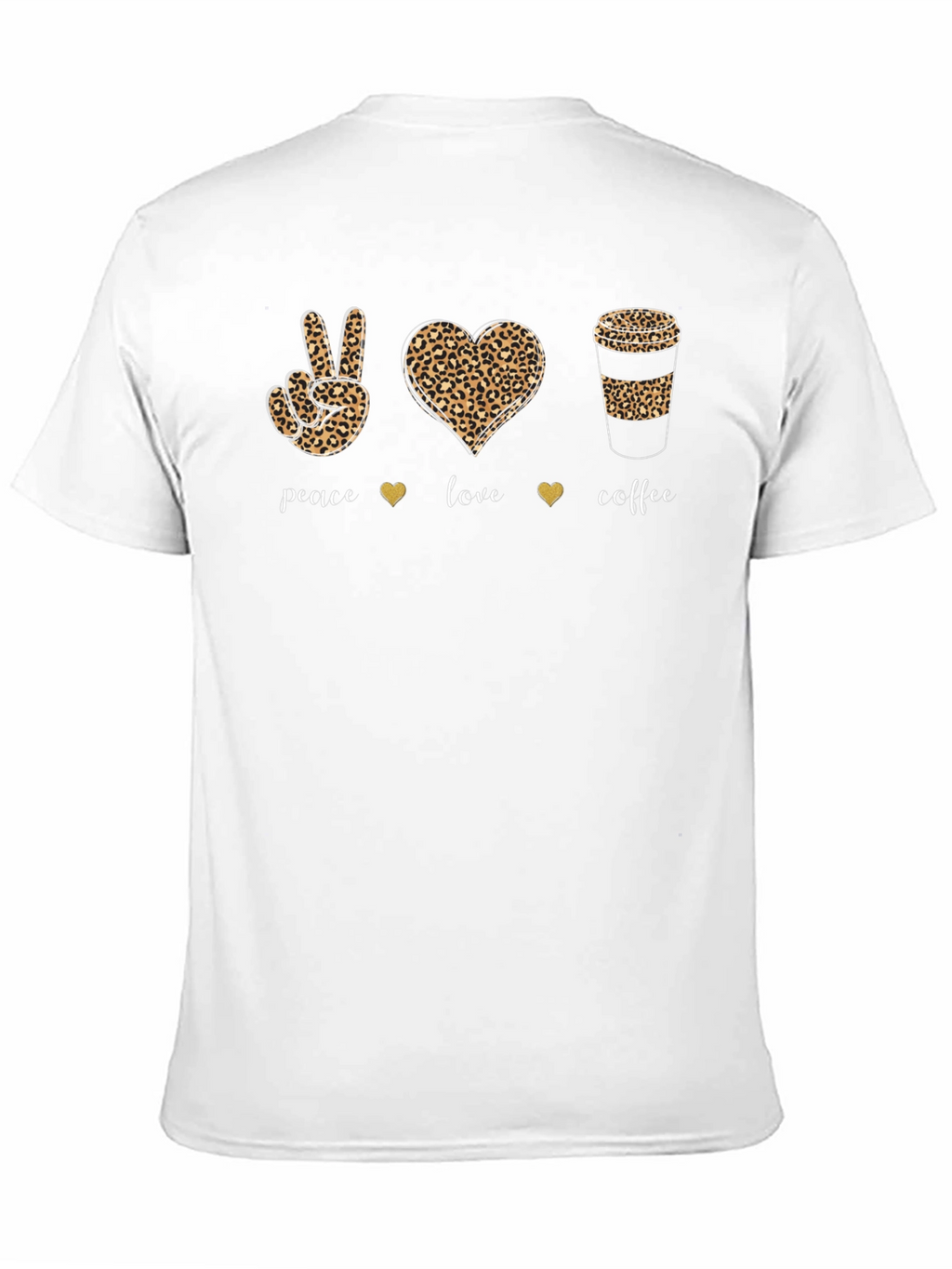 Peace Love Coffee T-Shirt Leopard Print Design