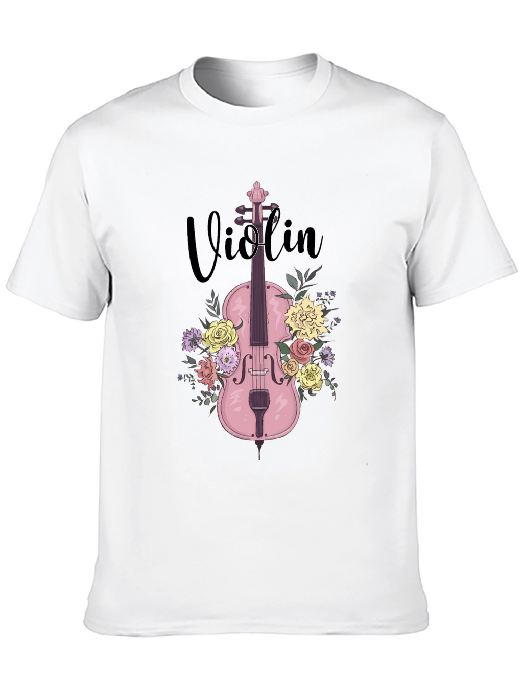 Floral Violin T-Shirt - Music Lover Tee
