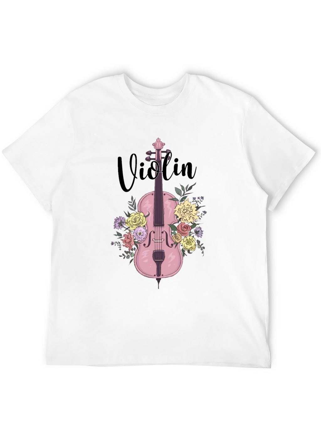 Floral Violin T-Shirt - Music Lover Tee