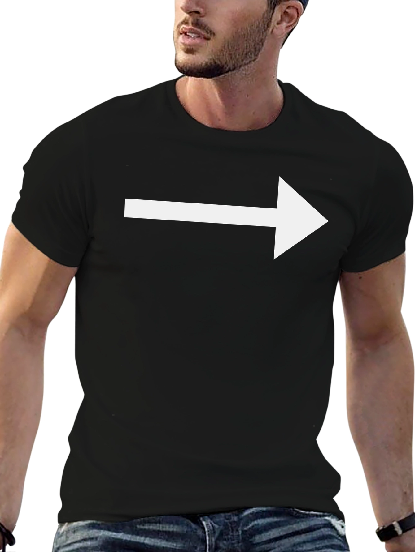 Right Arrow Graphic Tee - Black Casual Shirt