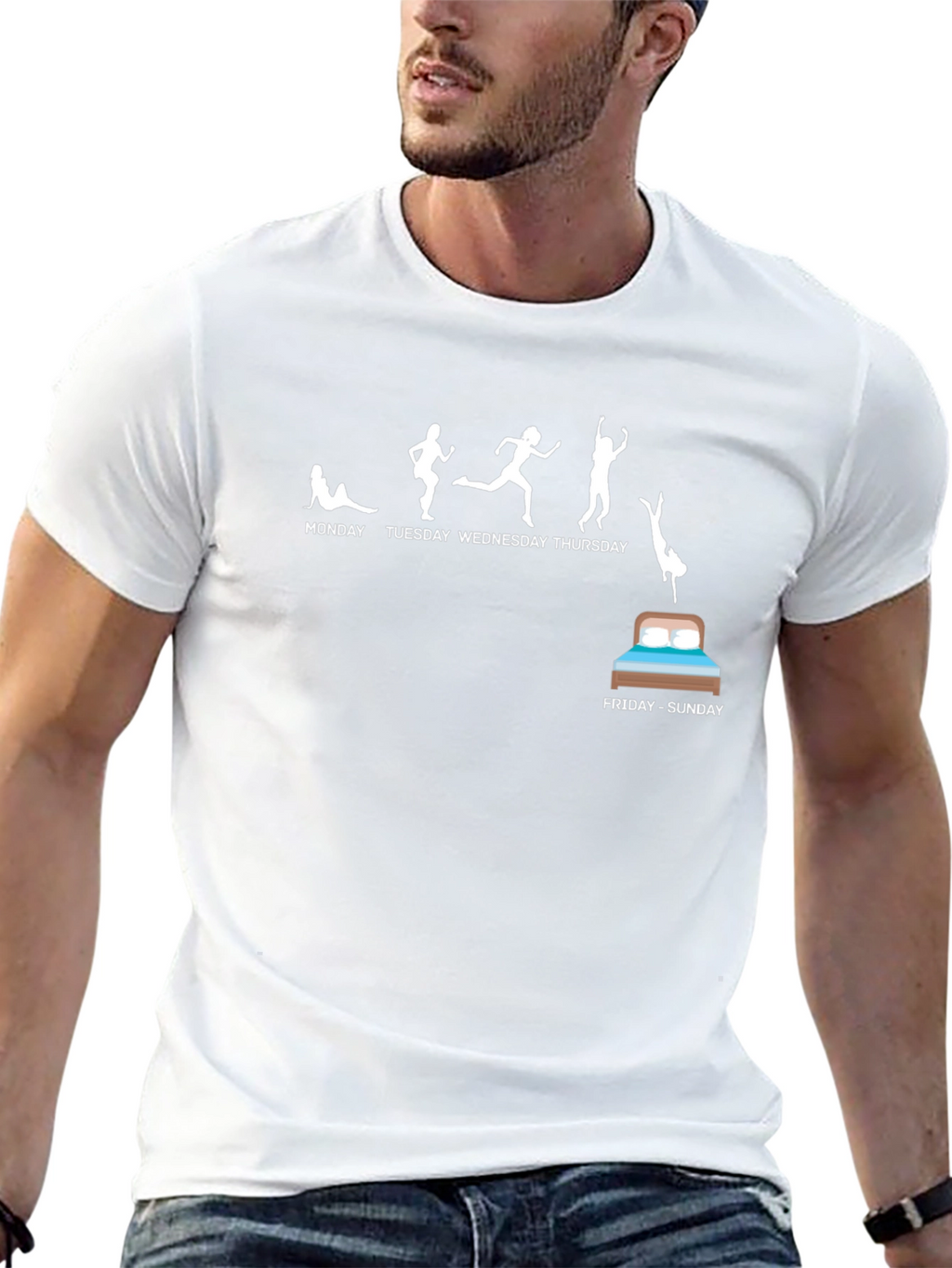 Funny Weekday to Weekend Black T-Shirt