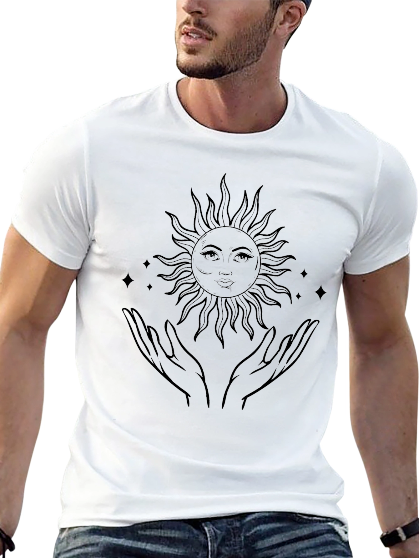 Mystic Sun Hands Graphic Tee - Black