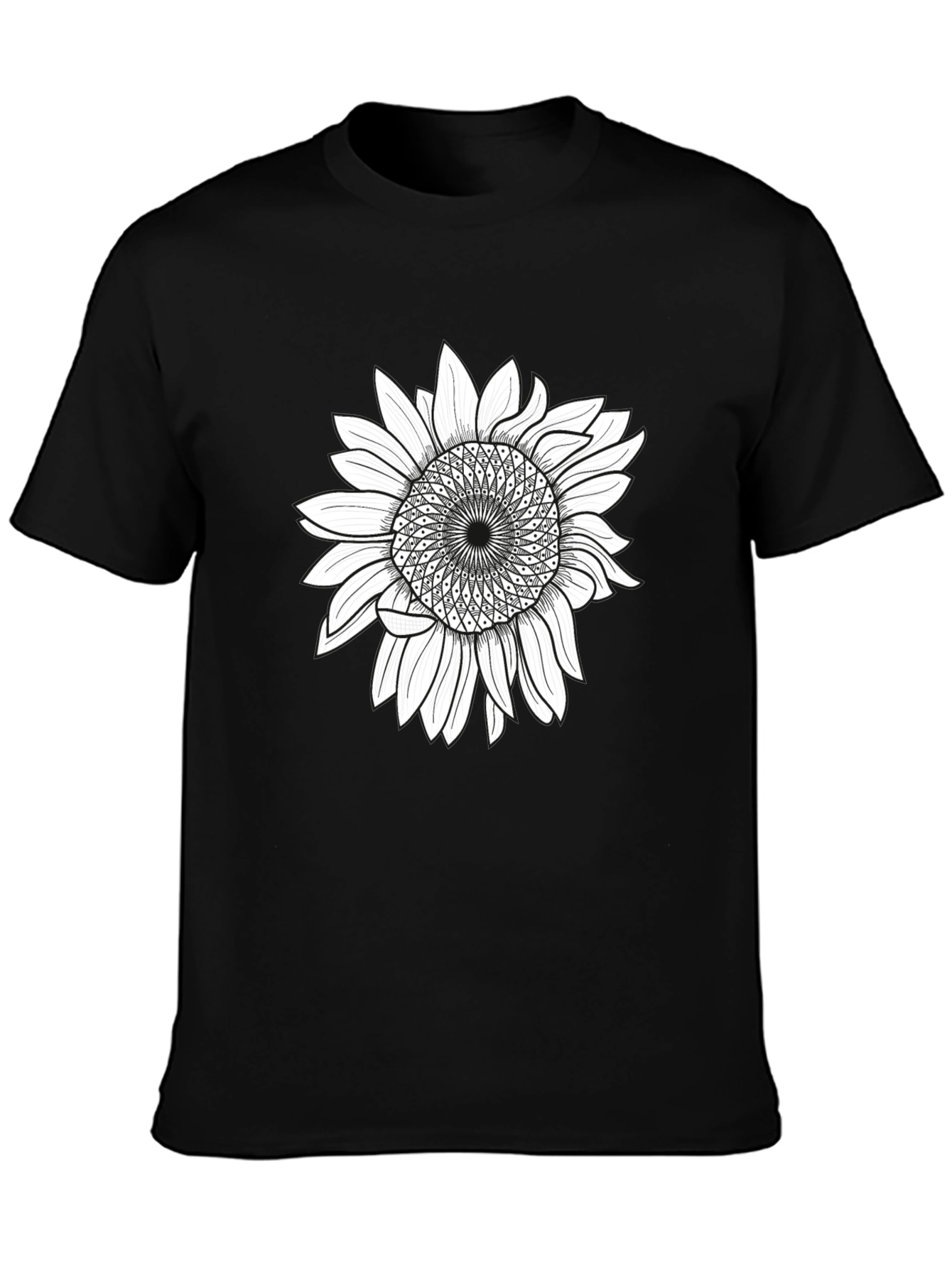 Sunflower Graphic Print T-Shirt - Black