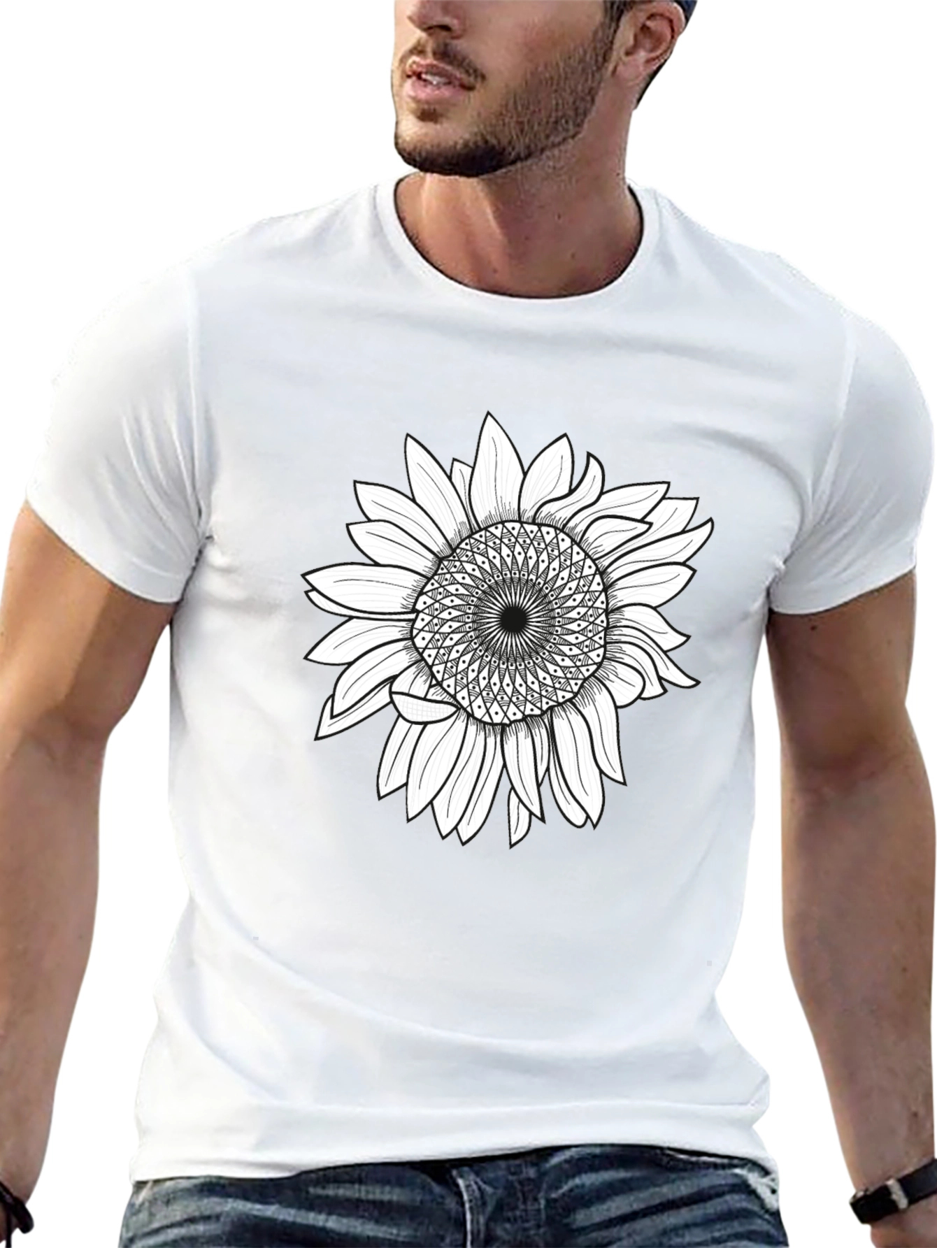 Sunflower Graphic Print T-Shirt - Black