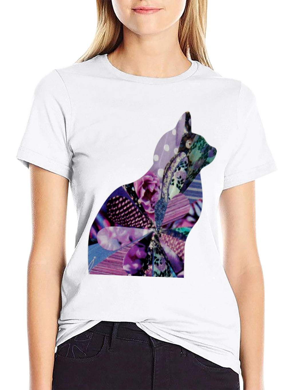 Abstract Cat Silhouette Graphic Tee