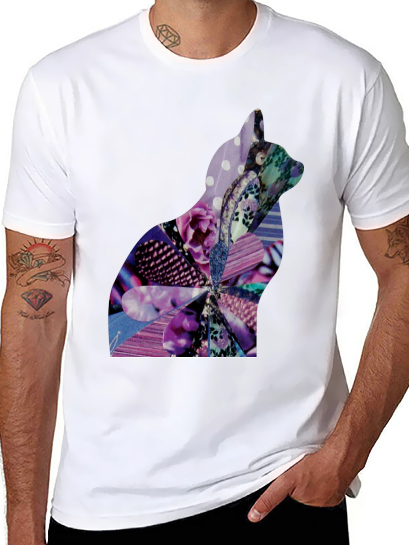 Abstract Cat Silhouette Graphic Tee