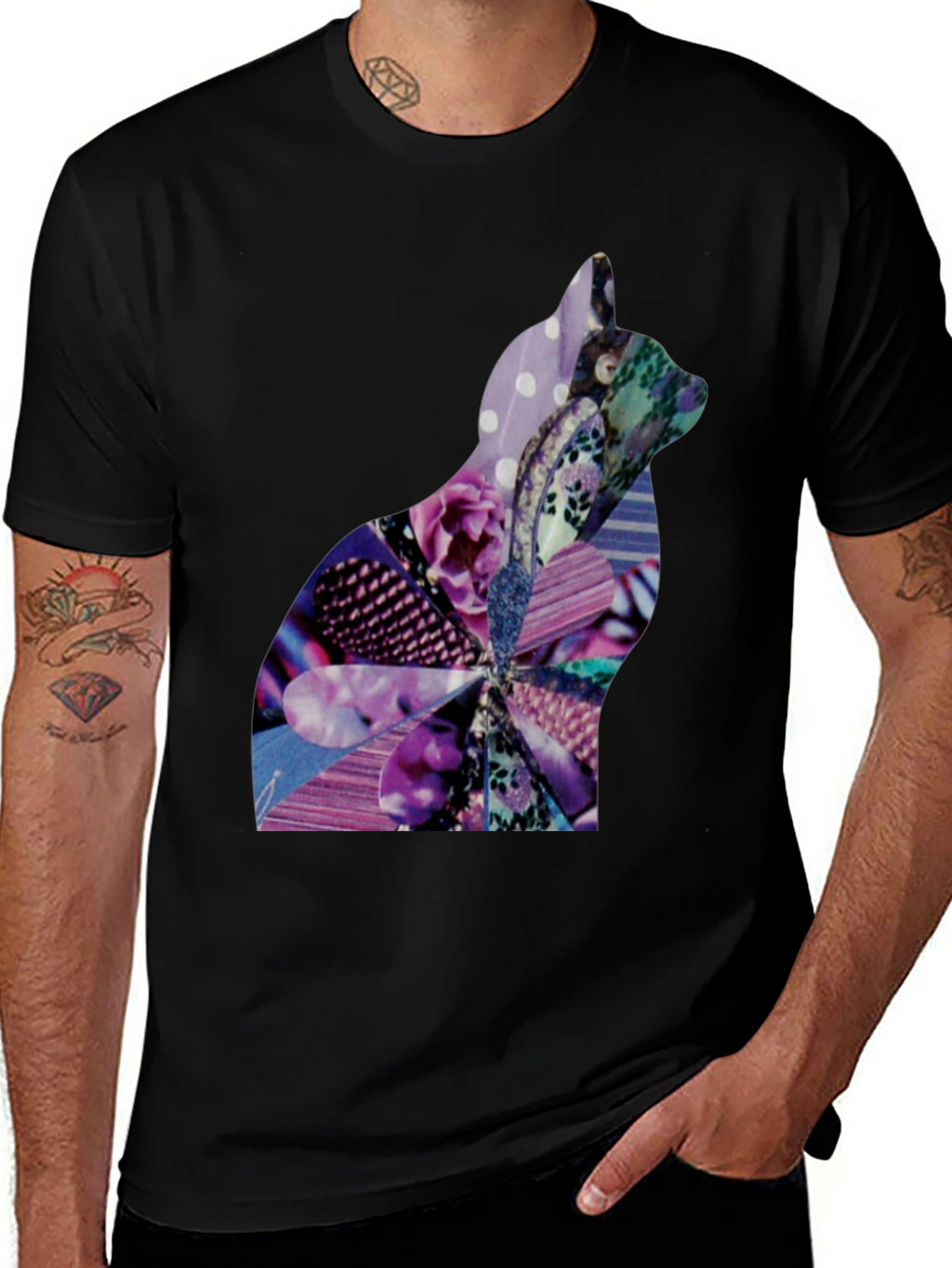 Abstract Cat Silhouette Graphic Tee