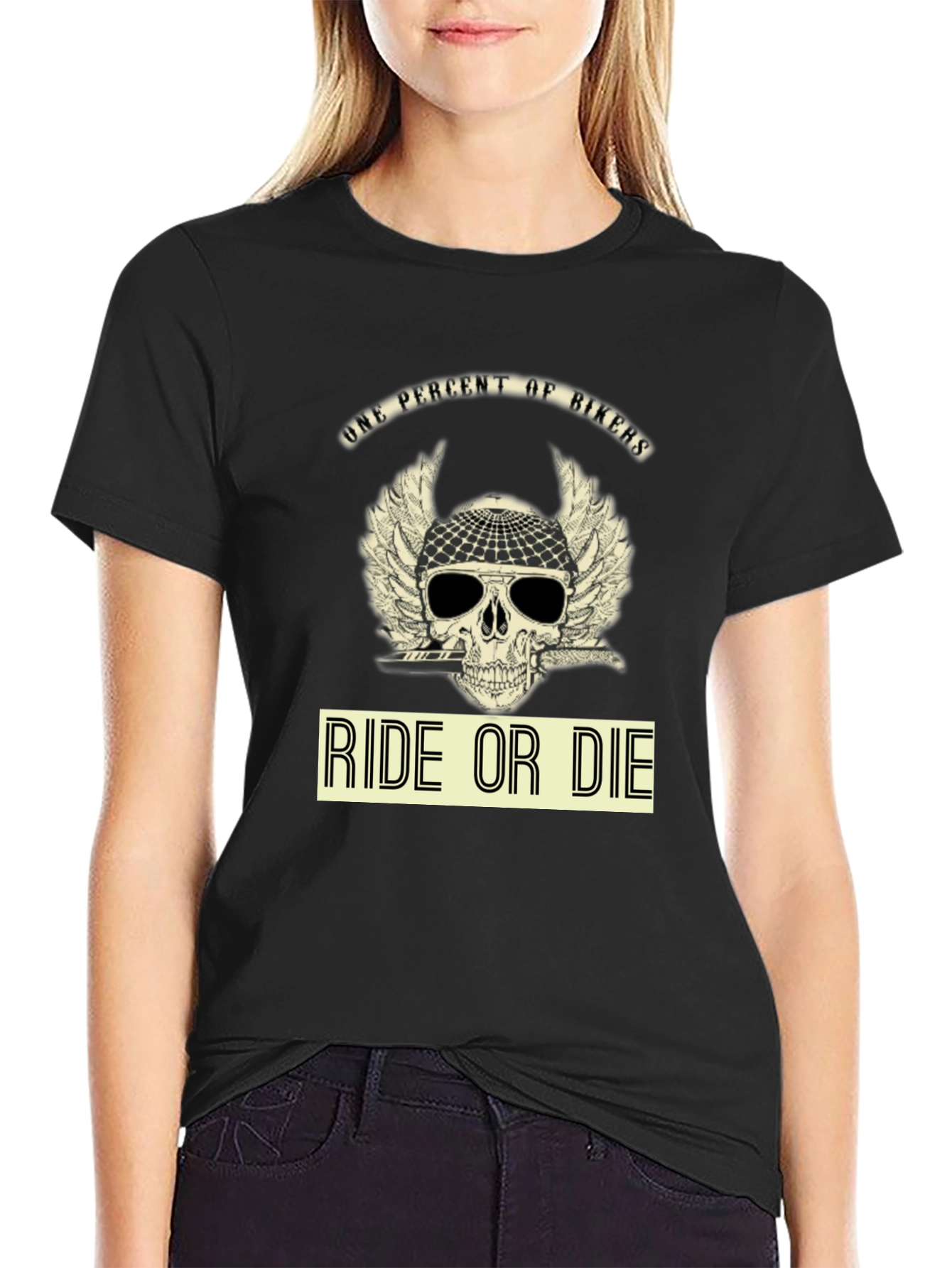 Ride or Die Biker T-Shirt - Skull Design