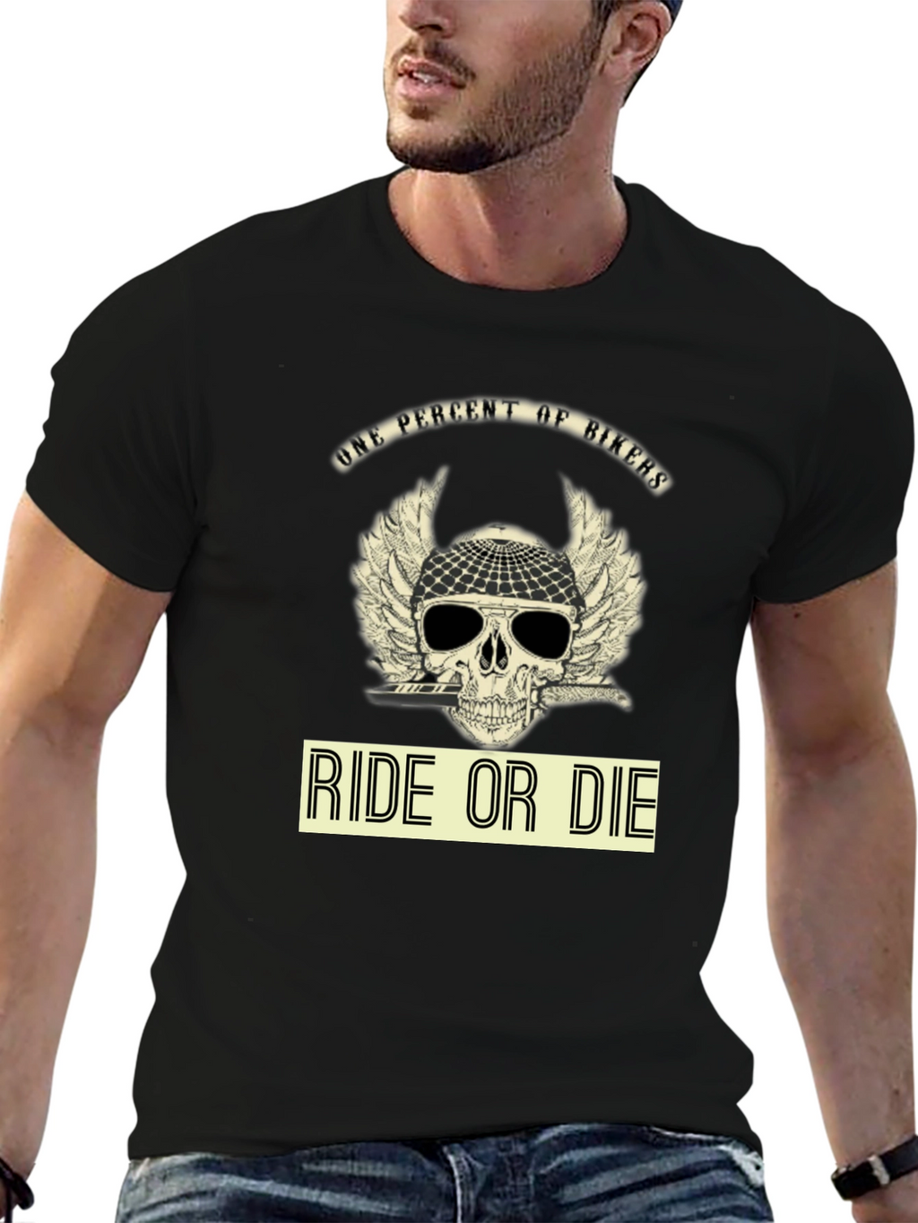 Ride or Die Biker T-Shirt - Skull Design