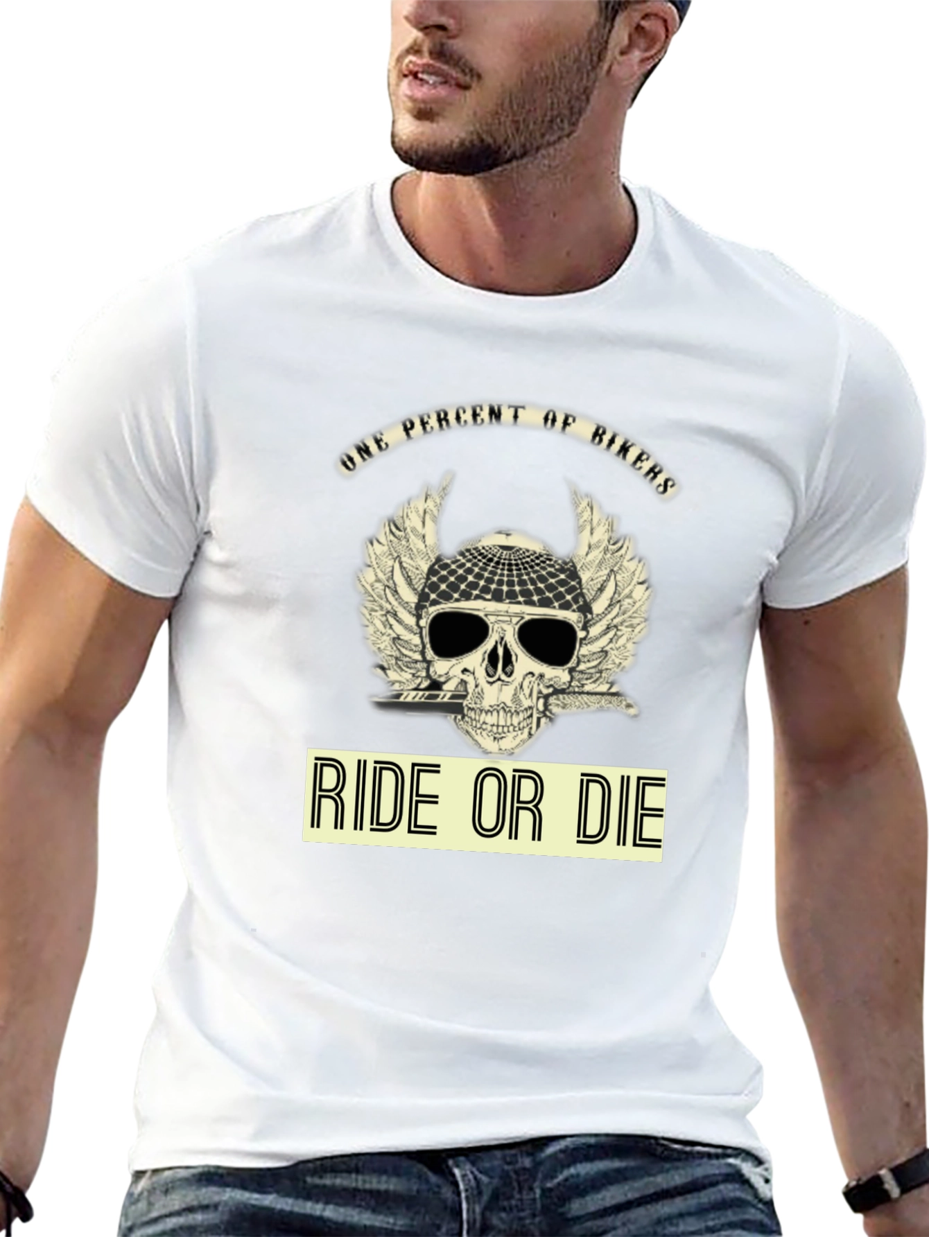 Ride or Die Biker T-Shirt - Skull Design