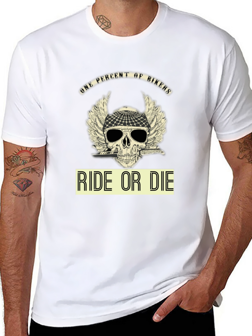 Ride or Die Biker T-Shirt - Skull Design