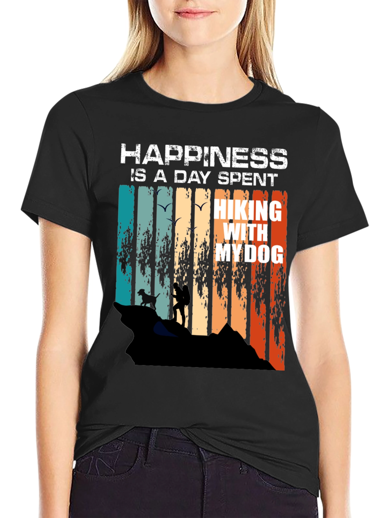 Happiness Hiking with My Dog T-Shirt
