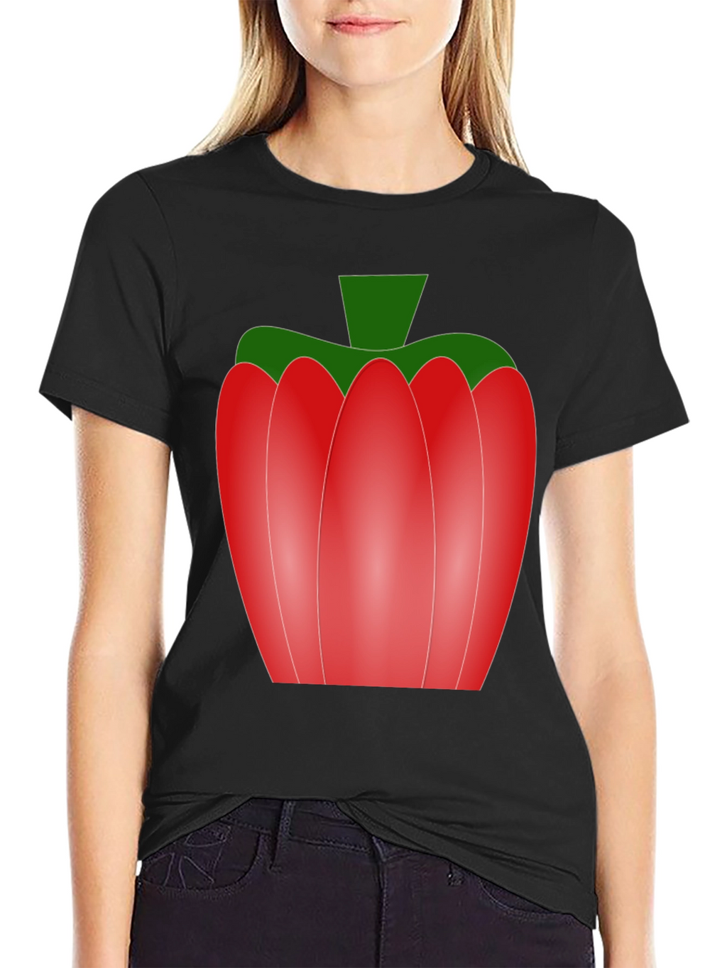 Red Pepper Graphic Tee - Unisex Black T-Shirt