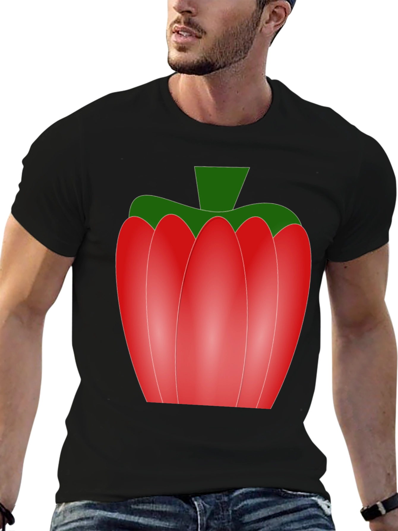 Red Pepper Graphic Tee - Unisex Black T-Shirt