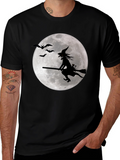 Witch on Moon Graphic T-Shirt
