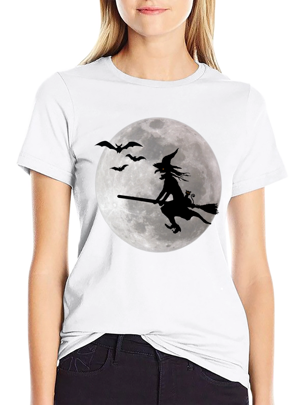 Witch on Moon Graphic T-Shirt