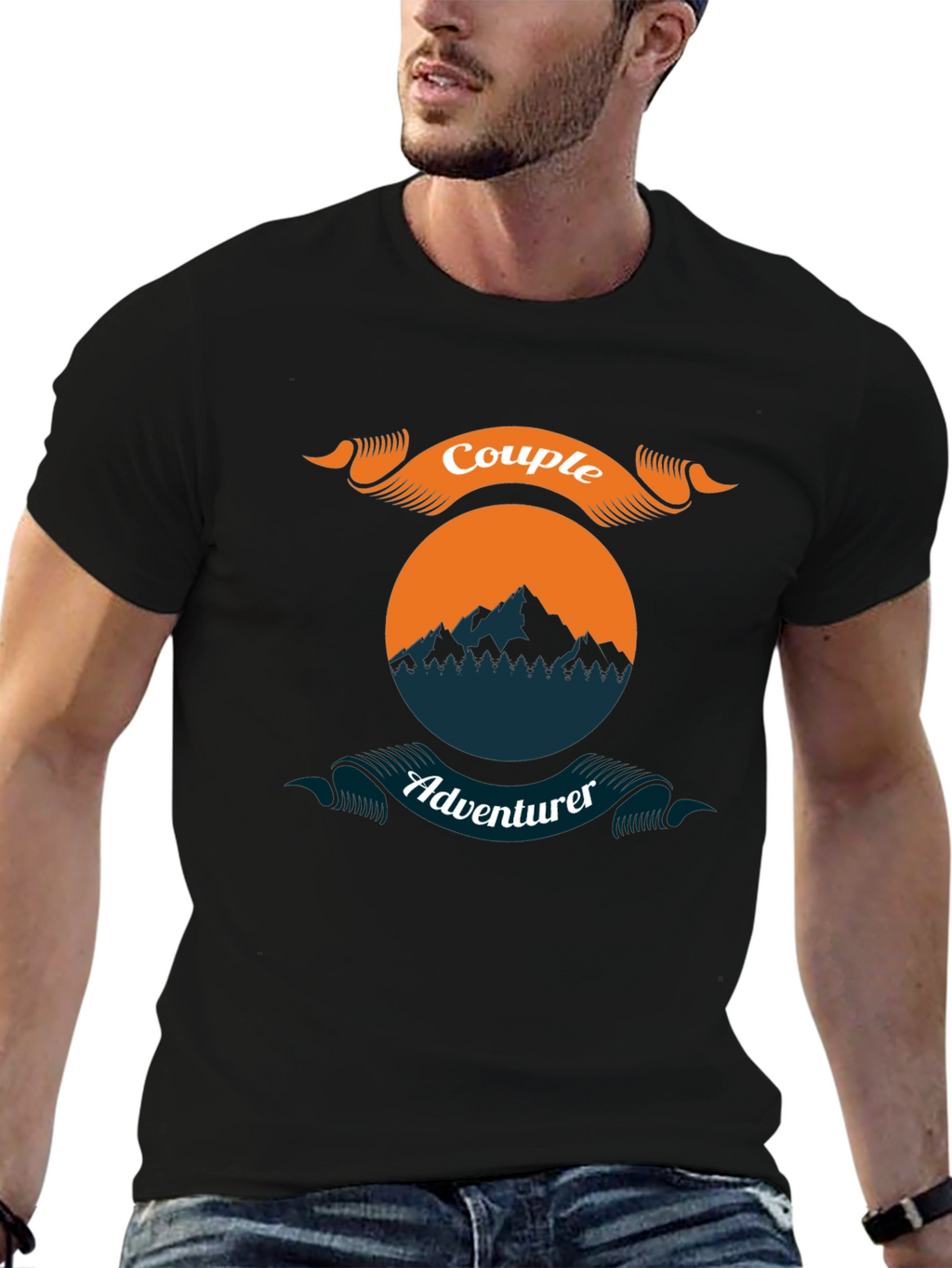 Couple Adventurer Graphic Tee - Black Casual Shirt