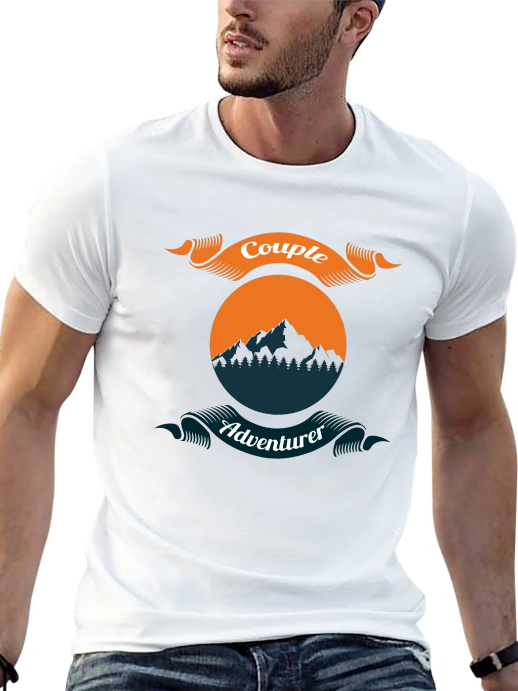 Couple Adventurer Graphic Tee - Black Casual Shirt