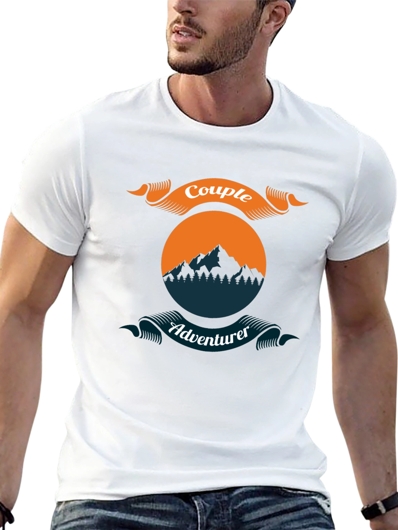 Couple Adventurer Graphic Tee - Black Casual Shirt