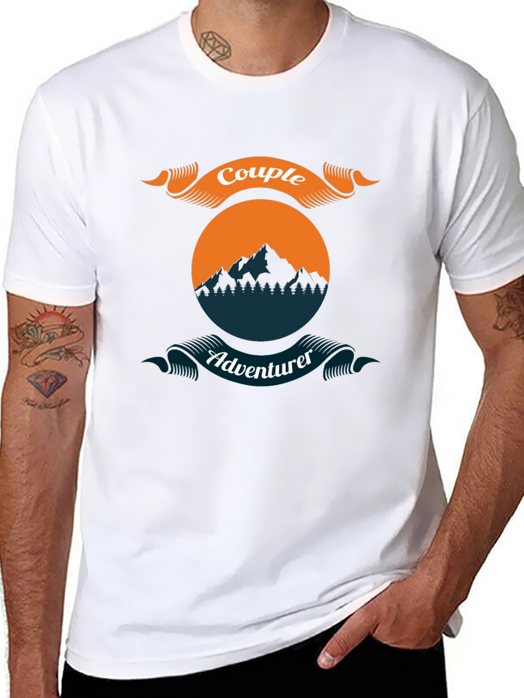 Couple Adventurer Graphic Tee - Black Casual Shirt
