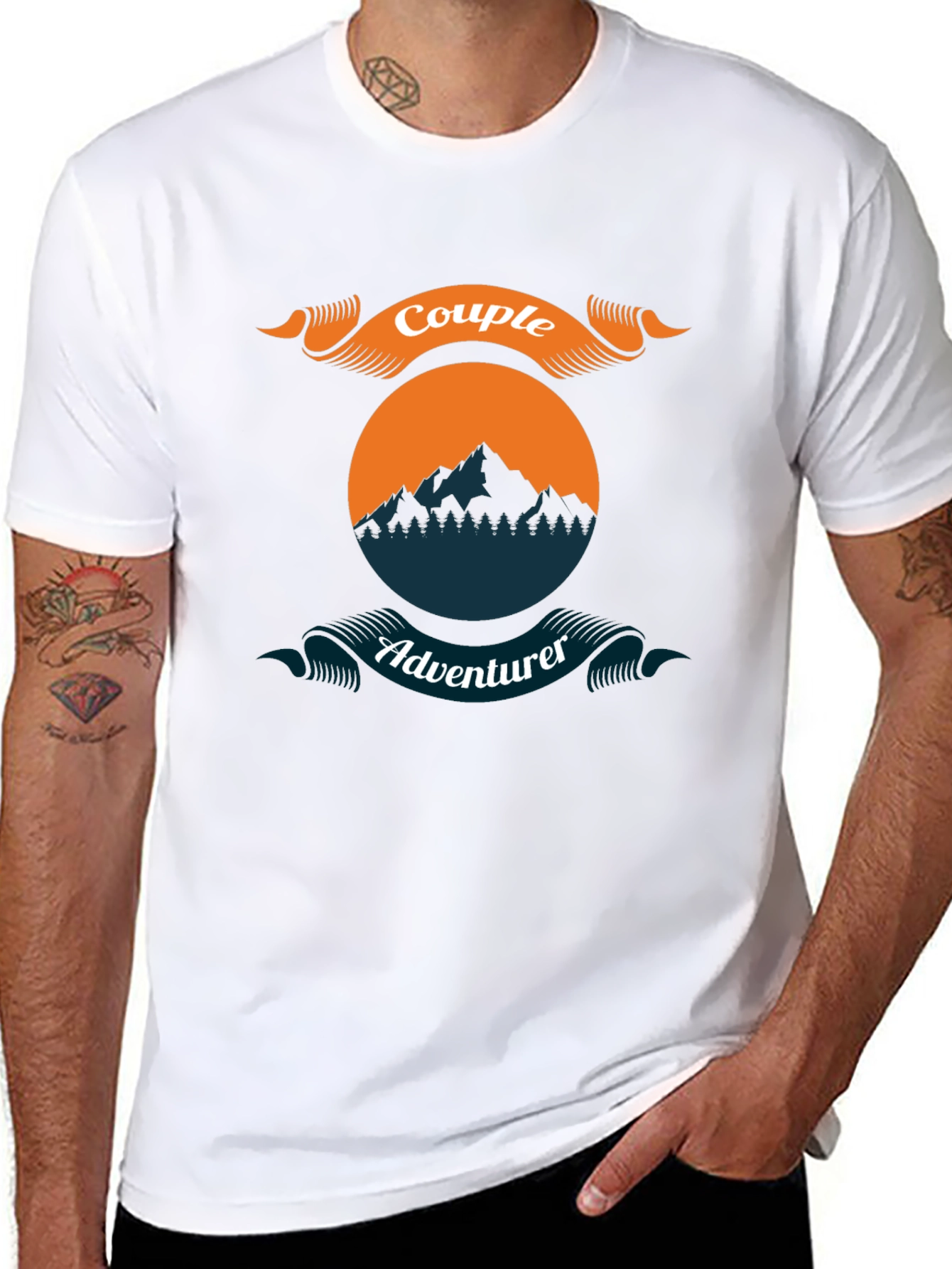 Couple Adventurer Graphic Tee - Black Casual Shirt
