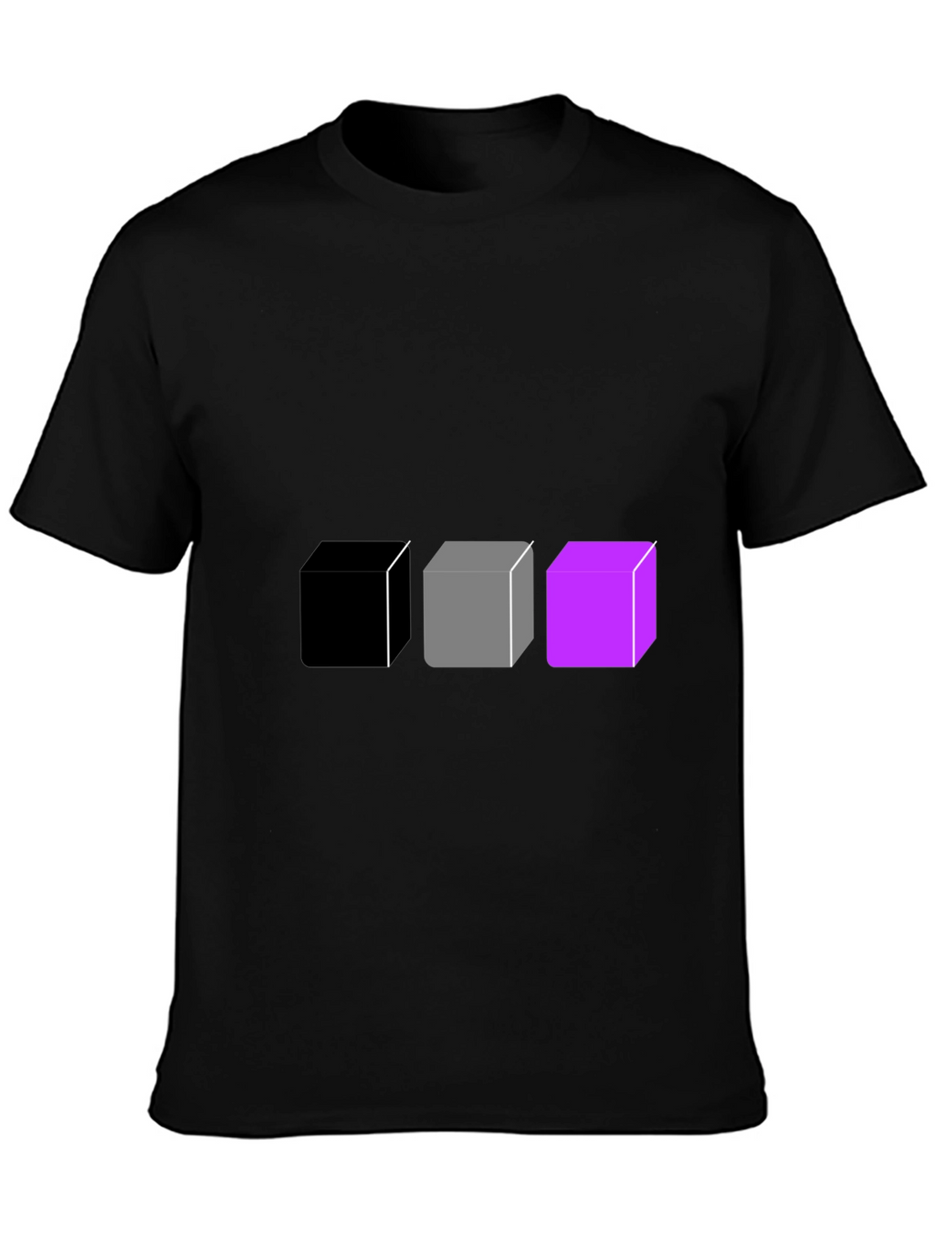 Geometric Cube Graphic Tee - Black